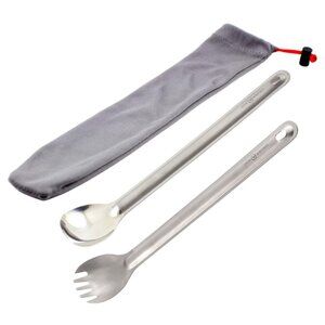 Core Element 100% Titanium Long Handle Spork & Spoon Ultralight Backpacking Camp